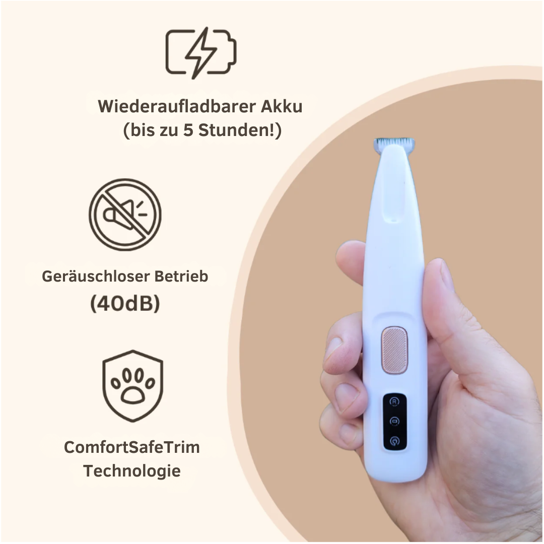 Fellio™ - Elektrischer Felltrimmer mit LED-Licht